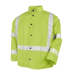 NWT Black Stallion FR Safety Welding Jacket, Safety Lime